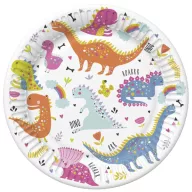 Dinozaur Funny farfurie de hârtie 8 buc 18 cm