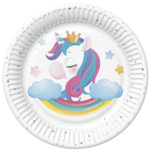 Unicorn Magical farfurii de hârtie set de 8, 18 cm