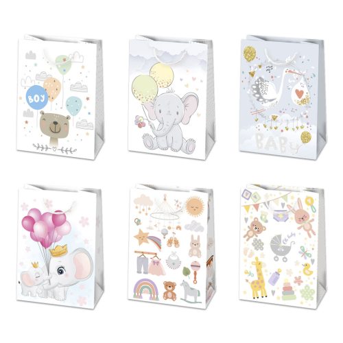 Bebe Welcome Sac de cadouri din hârtie pentru baby shower, 23x32x11 cm