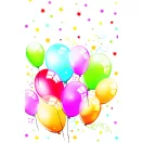 Colorat Birthday Balloons față de masă din hârtie 120x180 cm