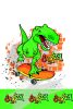 Dinozaur Crazy față de masă din hârtie 120x180 cm