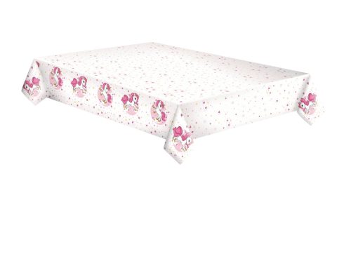 Unicorn Pink Heart față de masă din hârtie 120x180 cm