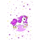 Unicorn Pink Heart față de masă din hârtie 120x180 cm