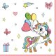 Unicorn Colourful șervețel 20 buc 33x33 cm