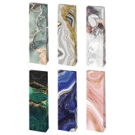   Colorat Colorful Sacoșă de hârtie pentru vin cu model de marmură 10,5x33x8,5 cm