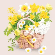 Floare Spring Basket șervețel 20 buc 33x33 cm