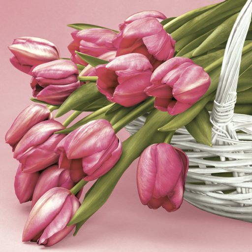 Floare Falling Șervețel decorativ cu lalele 20 buc 33x33 cm