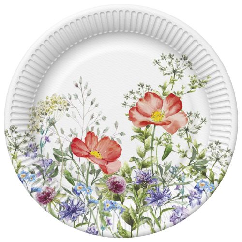 Colorat Meadow in June Farfurie de hârtie cu flori 8 buc 22,7 cm