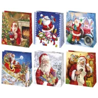   Crăciun Gift Giving sacoșă de cadou din hârtie 15,5x15,5x8 cm