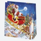 Crăciun Gift Giving sacoșă de cadou din hârtie 15,5x15,5x8 cm