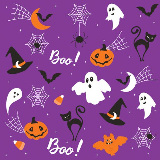 Halloween Graphics on Purple șervețel, set de 20, 33x33 cm