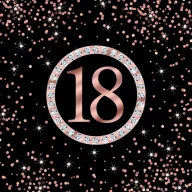   La mulți ani Rose Gold Happy Birthday 18 șervețele 20 buc 33x33 cm