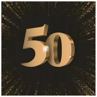   La mulți ani 3D Black Happy Birthday 50 set de șervețele de 20 33x33 cm