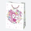 Colorat Colorful Pungă de cadou din hârtie pentru fete, 23x32x11 cm