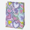 Colorat Colorful Pungă de cadou din hârtie pentru fete, 23x32x11 cm