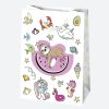 Colorat Colorful Pungă de cadou din hârtie pentru fete, 23x32x11 cm