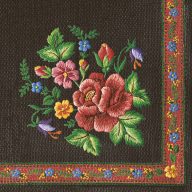   Colorat Roses Mountain Black Șervețel broderie 20 buc 33x33 cm