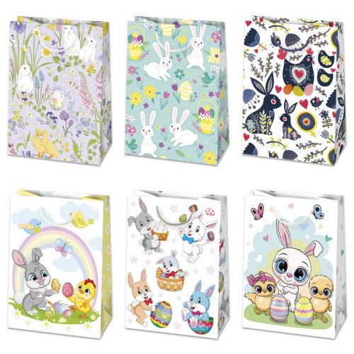 Paște Bunnies sacoșă de cadou din hârtie 23x32x11 cm