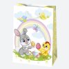Paște Bunnies sacoșă de cadou din hârtie 23x32x11 cm