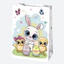 Paște Bunnies sacoșă de cadou din hârtie 23x32x11 cm