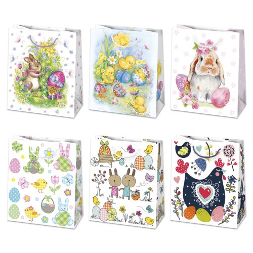 Paște Flowers sac de cadou din hârtie 19x23x10,5 cm
