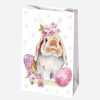 Paște Bunny pungă cadou din hârtie 16x24x7 cm