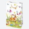 Paște Bunny pungă cadou din hârtie 16x24x7 cm