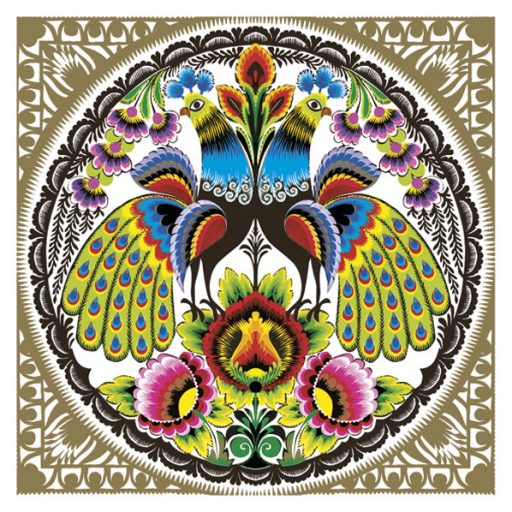 Animale Folk Peacocks Gold șervețel 20 bucăți 33x33 cm