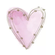 Colorat Pastel Pink Șervețel inimă 20 buc 33x33 cm