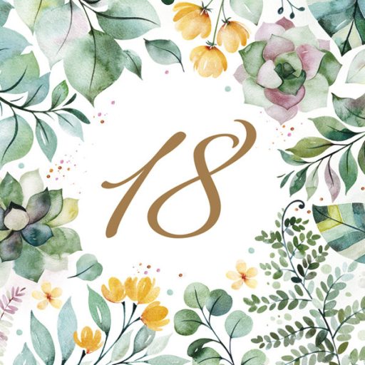 La mulți ani Floral Frame Happy Birthday 18 șervețele 20 buc 33x33 cm