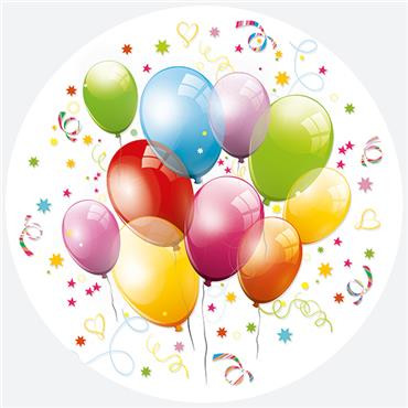 Colorat Balloons farfurie de hârtie cu baloane 8 buc 22,7 cm