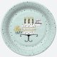 La mulți ani Mint Farfurie de hârtie Happy Birthday set de 8 - 18 cm