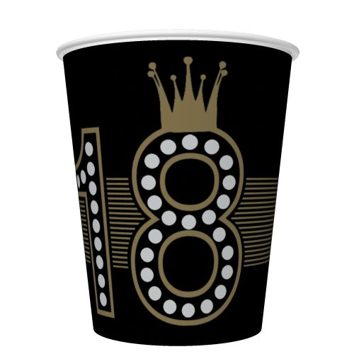 La mulți ani Hollywood Style Happy Birthday 18 pahare de hârtie 8 bucăți 250 ml