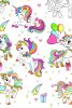 Unicorn Colourful față de masă de hârtie 120x180 cm