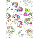 Unicorn Colourful față de masă de hârtie 120x180 cm