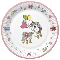 Unicorn Colourful farfurii de hârtie 8 buc 18 cm