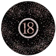   La mulți ani Rose Gold Happy Birthday 18 farfurii de hârtie 8 buc 18 cm