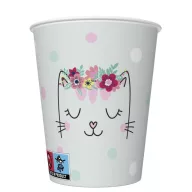 Pisică Flowers Wreath pahar de hârtie, 8 buc, 250 ml