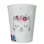Pisică Flowers Wreath pahar de hârtie, 8 buc, 250 ml