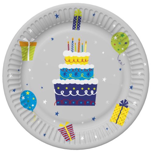 La mulți ani Gifts and Garlands Farfurie de hârtie Happy Birthday 8 buc 22,7 cm