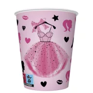   Colorat Party Dress Pahare de hârtie pentru fete 8 bucăți 250 ml