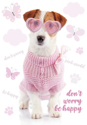 Câine Pink World Dosar A/4 cu elastic