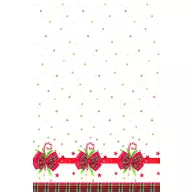 Crăciun Checked Bow față de masă de hârtie 120x180 cm