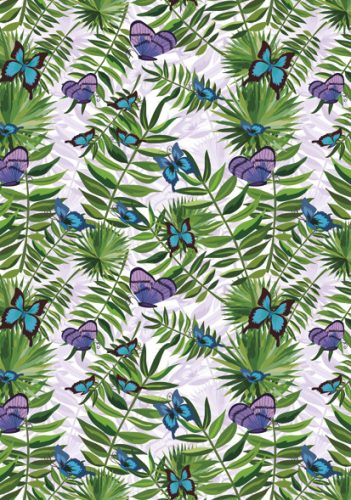 Colorat Fern and Butterfly Mapă elastică A/4 Natură