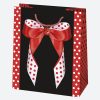 Colorat Bow sac de cadou din hârtie 19x23x10,5 cm