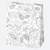Colorat White Pungă cadou din hârtie cu model 19x23x10,5 cm