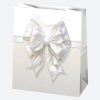 Colorat Bow Pungă cadou din hârtie albă 19x23x10,5 cm