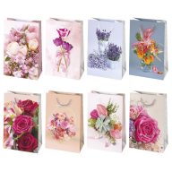   Colorat Bouquets Pungă cadou din hârtie, pungă cadou 16x24x7 cm