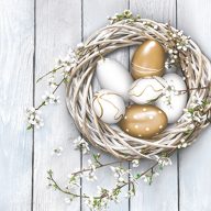 Paște Eggs in Wicker Nest șervețel 20 buc 33x33 cm