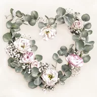 Inimă Eucalyptus Wreath șervețel 20 buc 33x33 cm